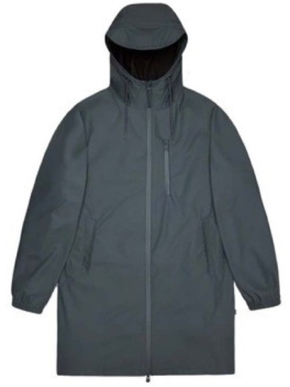 RAINS Long Storm Breaker W3 Lagoon Hooded Rain Jacket